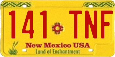 NM license plate 141TNF