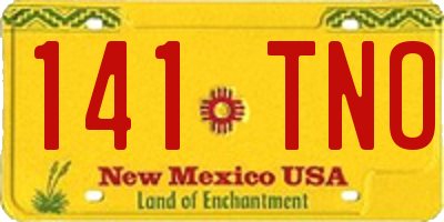 NM license plate 141TNO