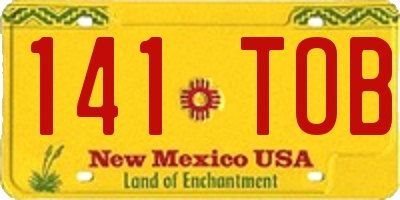 NM license plate 141TOB