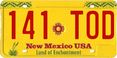NM license plate 141TOD