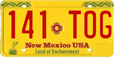 NM license plate 141TOG