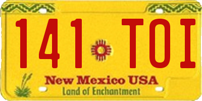 NM license plate 141TOI