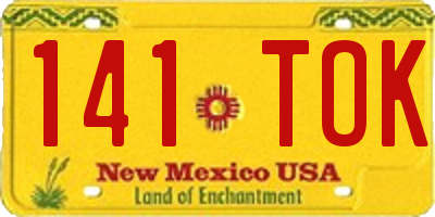 NM license plate 141TOK