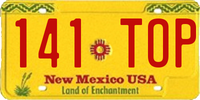 NM license plate 141TOP