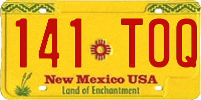 NM license plate 141TOQ