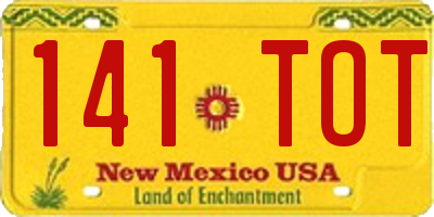 NM license plate 141TOT