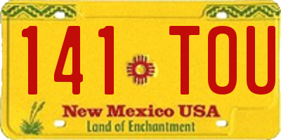 NM license plate 141TOU