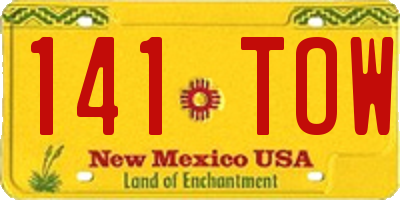 NM license plate 141TOW