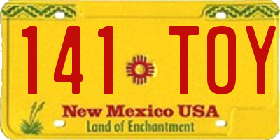 NM license plate 141TOY