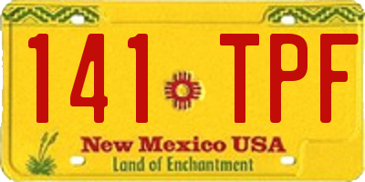 NM license plate 141TPF