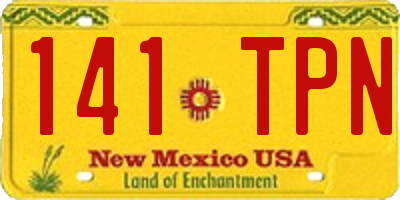 NM license plate 141TPN