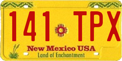 NM license plate 141TPX