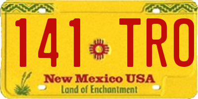 NM license plate 141TRO