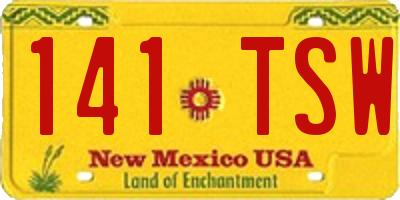 NM license plate 141TSW