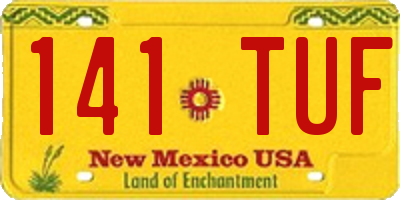 NM license plate 141TUF