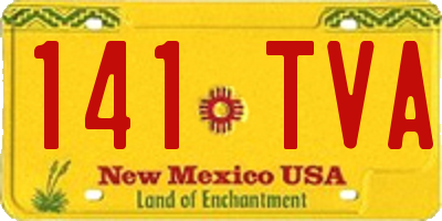 NM license plate 141TVA