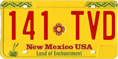 NM license plate 141TVD