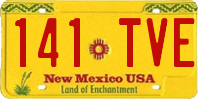 NM license plate 141TVE
