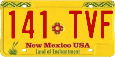 NM license plate 141TVF