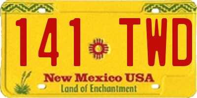 NM license plate 141TWD