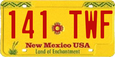 NM license plate 141TWF