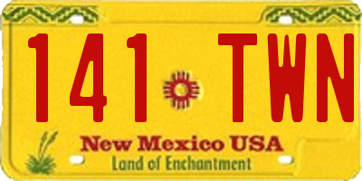 NM license plate 141TWN