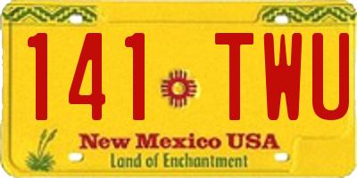 NM license plate 141TWU