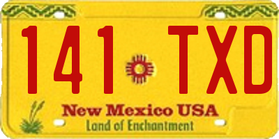 NM license plate 141TXD