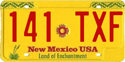 NM license plate 141TXF