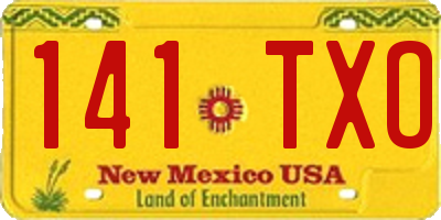 NM license plate 141TXO