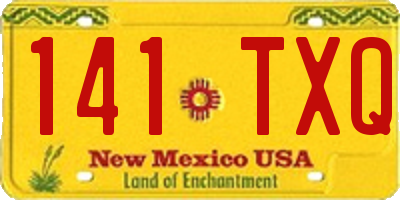 NM license plate 141TXQ