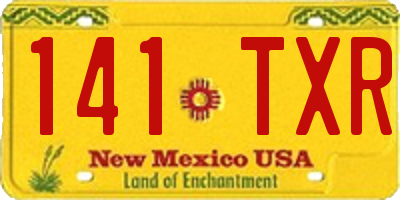 NM license plate 141TXR