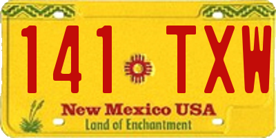 NM license plate 141TXW