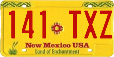 NM license plate 141TXZ