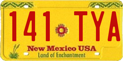 NM license plate 141TYA