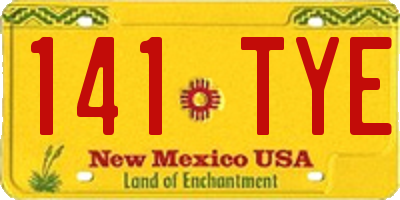 NM license plate 141TYE