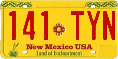 NM license plate 141TYN