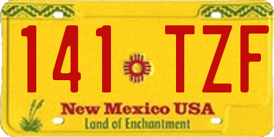 NM license plate 141TZF