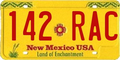 NM license plate 142RAC