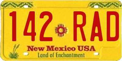 NM license plate 142RAD