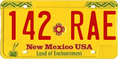 NM license plate 142RAE