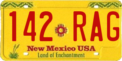 NM license plate 142RAG