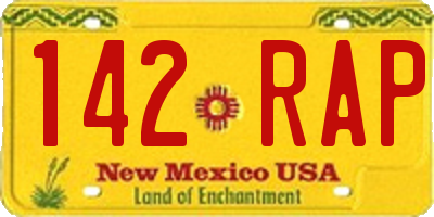 NM license plate 142RAP