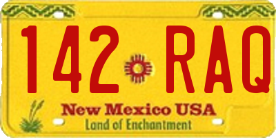 NM license plate 142RAQ