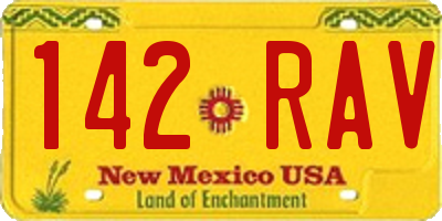 NM license plate 142RAV