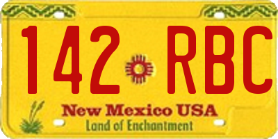NM license plate 142RBC
