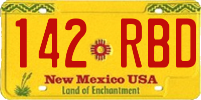 NM license plate 142RBD