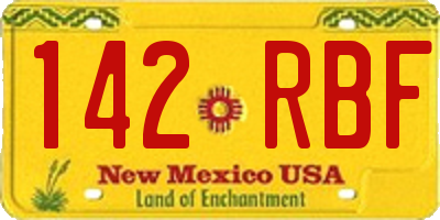 NM license plate 142RBF