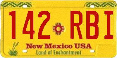 NM license plate 142RBI