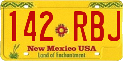 NM license plate 142RBJ